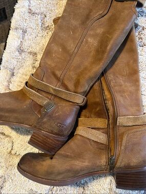 UGG Chestnut Suede Riding Boots